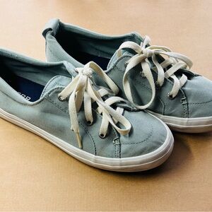 Sperry Green Canvas Sneakers Nautical-Inspired Casual